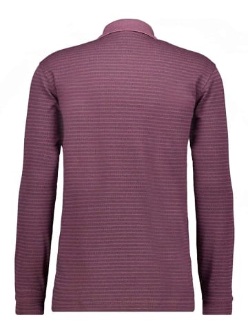 Ragman Softknit-Polo Jacquard, Langarm in Rot