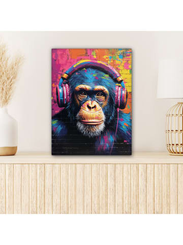 MuchoWow Poster mit Leiste Bunte Schimpanse  (BxH)