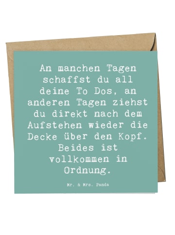 Mr. & Mrs. Panda Einladungskarte Spruch Tapferkeit im Alltag mit... in Meeresbrise