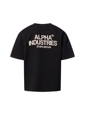 Alpha Industries T-Shirt Studio Waffle in schwarz