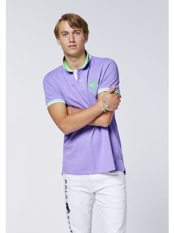 Polo Sylt Poloshirt mit Kontrast-Akzenten in Lila