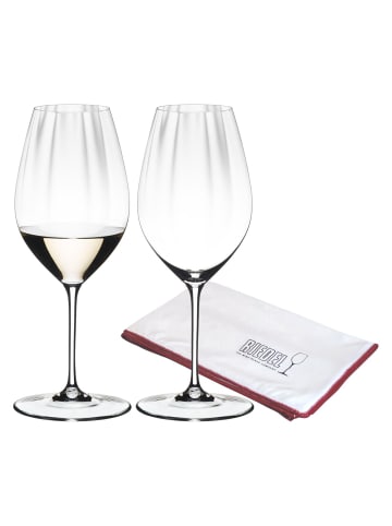 RIEDEL Glas 2er Set Rieslinggläser inklusive Poliertuch Performance 623 ml in transparent