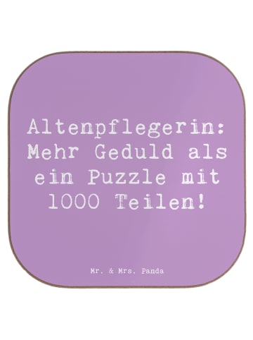 Mr. & Mrs. Panda Untersetzer Spruch Altenpflegerin Geduld mit Sp... in Lavendeltraum
