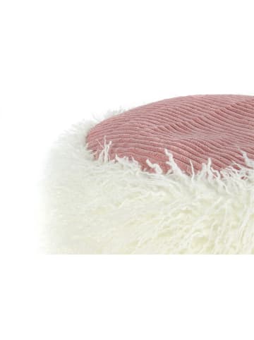 Kayoom Sitzkissen Fellpouf Bobtail in weiß - rosa
