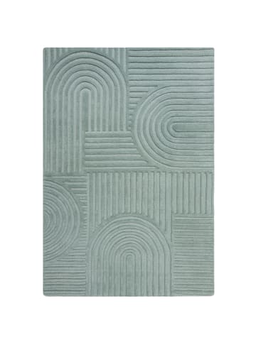 KADIMA DESIGN Handgetufteter Wollteppich in Pastellfarben in Türkis