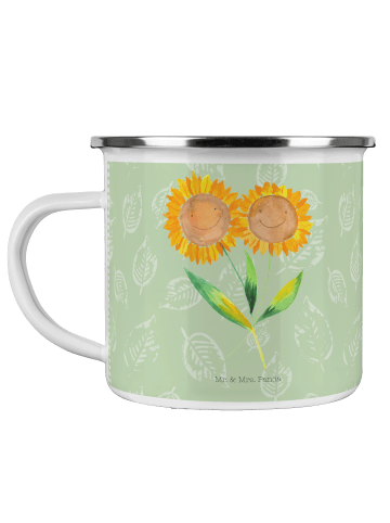 Mr. & Mrs. Panda becher emaille Blume Sonnenblume ohne Spruch in Blattgrün