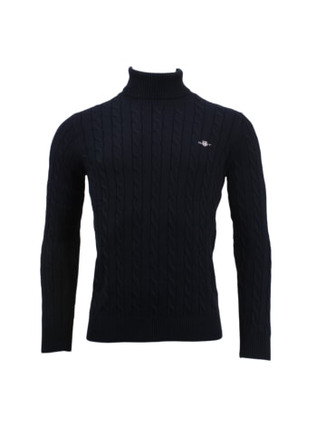 Gant COTTON CABLE TURTLE NECK in Evening blue