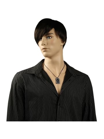 Adeliás Damen Halskette aus Kautschuk 50 cm in silber