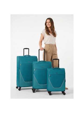 Stratic taska 4 Rollen Kofferset 3-teilig mit Dehnfalte ocean blue