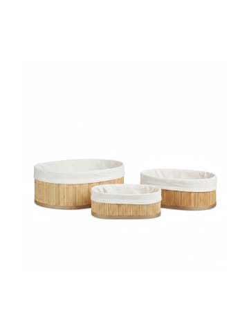 relaxdays 3x Regalkorb in Natur - (B)32 x (H)12,5 x (T)22 cm