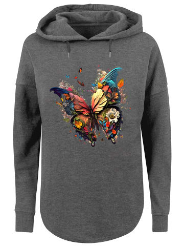 F4NT4STIC Oversized Hoodie Schmetterling Bunt in charcoal