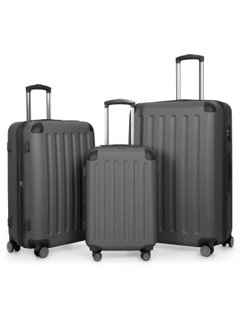 Hauptstadtkoffer Spree - Kofferset 3tlg Hartschalenkoffer Reisekoffer Erweiterung in Graphit