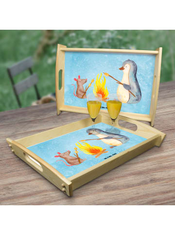 Mr. & Mrs. Panda Sofa Tablett Pinguin Lagerfeuer ohne Spruch in Eisblau