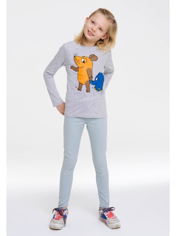 Logoshirt Langarmshirt Sendung mit der Maus - Maus & Elefant in grau-meliert