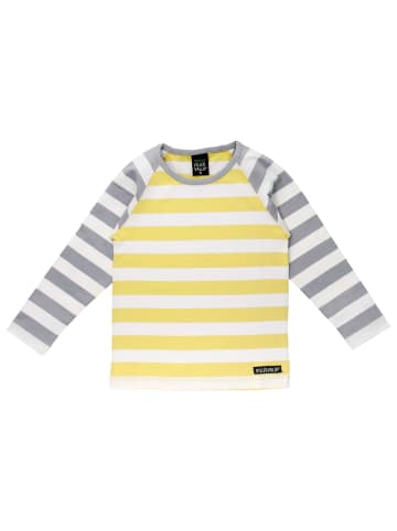 Villervalla Shirt Langarm Stripes Fossil/Lemon in gelb weiß grau