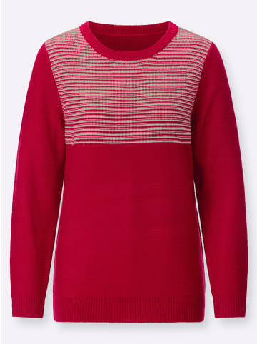 Sieh an! Pullover in rot-ecru