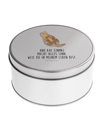 Mr. & Mrs. Panda Dose Otter Kind mit Spruch in Grau Pastell