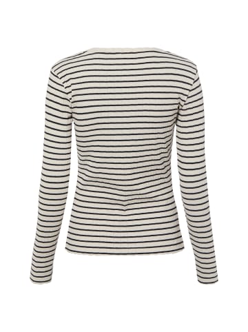 Vila Langarmshirt VIAmeline in ecru schwarz