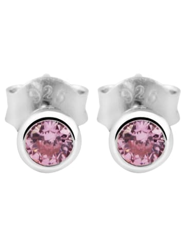Adeliás Kinder Ohrringe – Ohrstecker aus 925 Silber mit Zirkonia in silber
