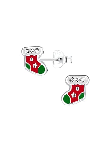 Alexander York Ohrringe, Ohrstecker WEIHNACHTSSTIEFEL in 925 Sterling Silber, 2-tlg. in red