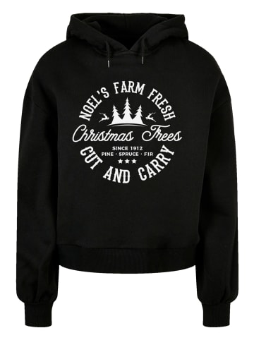 F4NT4STIC Oversized Hoody Weihnachten Trees Farm Retro Sign in schwarz