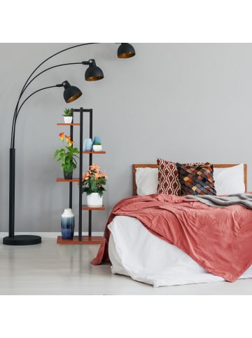 relaxdays Pflanzenregal in Dunkelbraun/ Schwarz - (B)43 x (H)117 x (T)22 cm