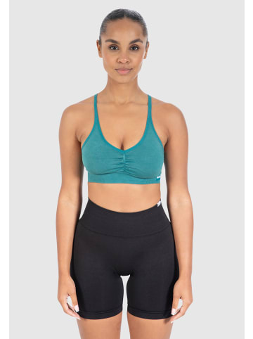 SMILODOX Sport BH Batik Scrunch Icon in Dunkelgrün