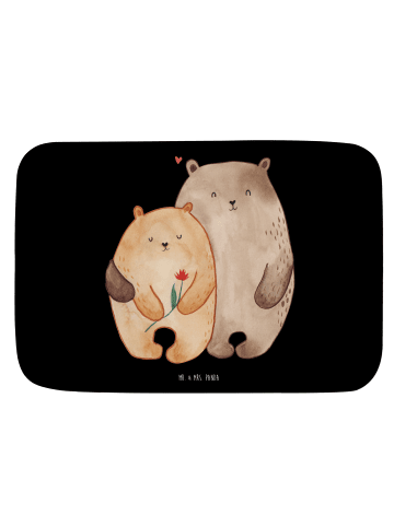 Mr. & Mrs. Panda Badezimmerteppich Bären Liebe ohne Spruch in Schwarz