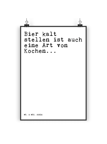Mr. & Mrs. Panda Poster Bier kalt stellen ist... mit Spruch in Weiß