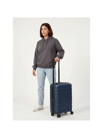 Redolz Essentials 11 4 Rollen Kabinentrolley 55 cm mit Dehnfalte midnight blue