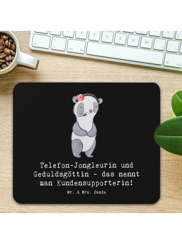 Mr. & Mrs. Panda Mauspad Meisterin Kundensupport mit Spruch in Schwarz