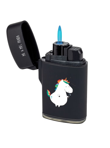 Mr. & Mrs. Panda Feuerzeug Einhorn Sänger ohne Spruch in Schwarz