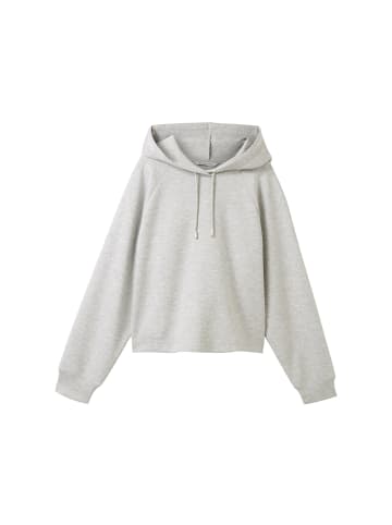 TOM TAILOR Denim Kapuzenpullover in Basic Light Grey Melange