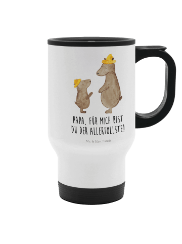 Mr. & Mrs. Panda Lustige Kaffeebecher Bären mit Hut mit Spruch in Weiß