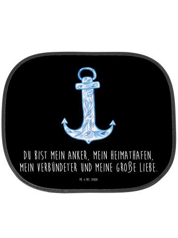 Mr. & Mrs. Panda Sonnenschutz Auto Anker Blau mit Spruch in Schwarz