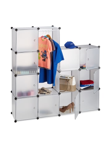 relaxdays Kleiderschrank Stecksystem in Transparent