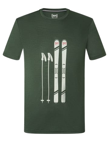 super.natural Merino T-Shirt M SKIING GEAR TEE in dunkelgrün