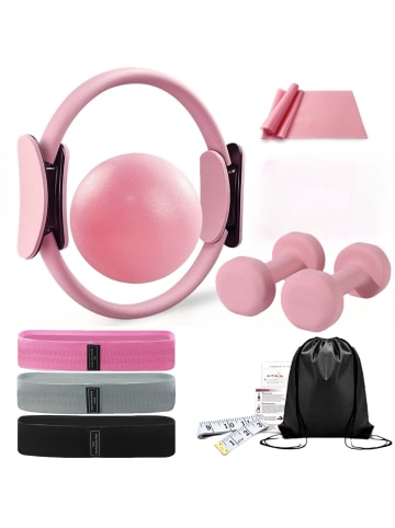 relaxdays 11-tlg. Pilates Set in Pink