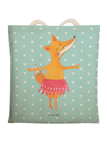 Mr. & Mrs. Panda Shopper Fuchs Ballerina ohne Spruch in Türkis Pastell