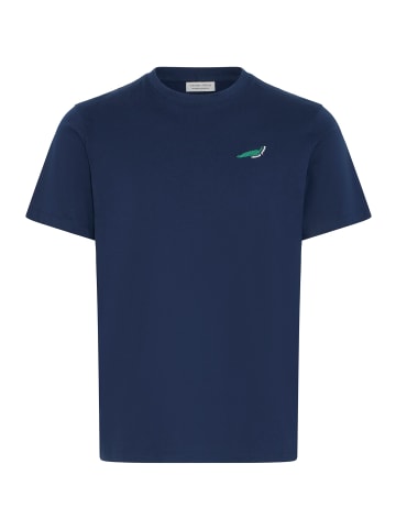 CASUAL FRIDAY Kurzarmshirt Rundhals Stickerei Regular Fit in Blau-2