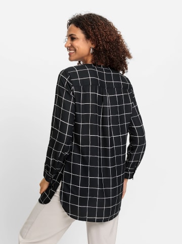 WITT WEIDEN Langarm-Bluse in schwarz-weiß-kariert