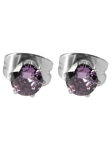 Adeliás Damen Ohrringe – Ohrstecker aus Edelstahl mit Zirkonia in silber