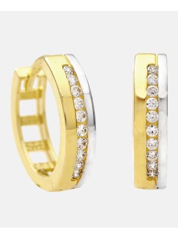 Diamant L'éternel Creolen aus 375 Gelbgold mit Zirkonia