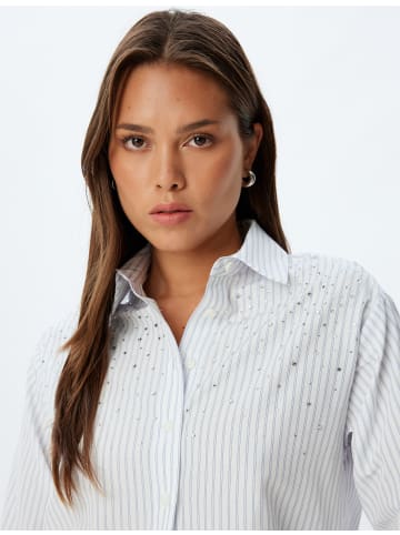 KOTON Shirt in Blau Gestreift