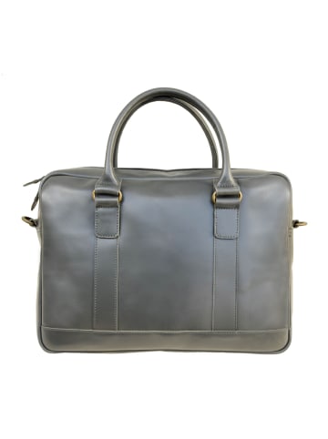 Buckle & Seam Everest Aktentasche Leder 38 cm Laptopfach anthrazit