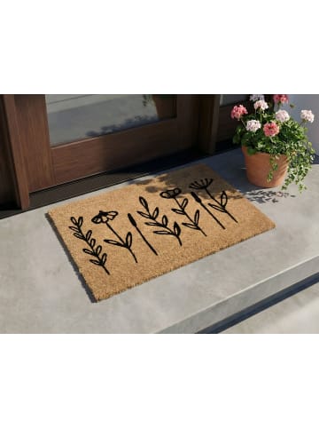 Beliani Fußmatte AGIAK in Naturfarben/Schwarz - (W) 50 x (L) 80 cm