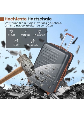 COSTWAY 3 tlg. Koffer Set 20+24+28 Zoll in Grau