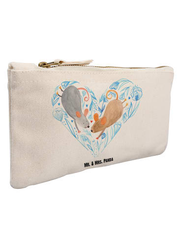 Mr. & Mrs. Panda Make-up-Tasche Mäuse Herz ohne Spruch in Weiß