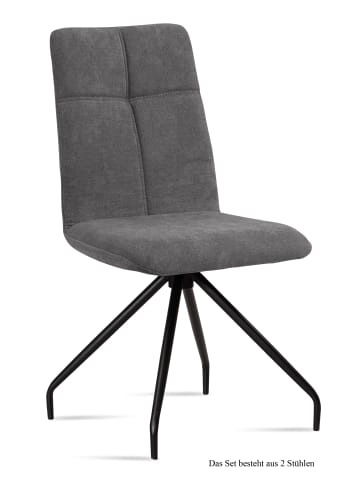 58 aufm Kessel ESSZIMMERSTUHL (2er-Set) Detava 47x92x60 Schwarz/Olivgrün