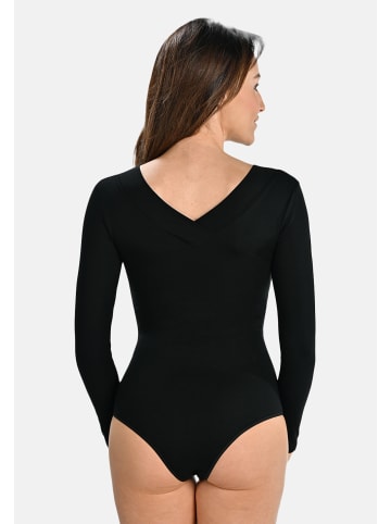 Teyli Eleganter Damenbodysuit mit V-förmigem Ausschnitt Ossie in schwarz